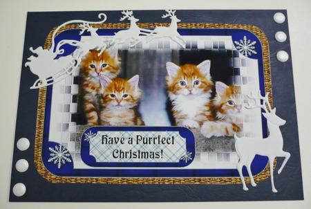 Two Kitten Christmas Quick Card Toppers by Margaret Skinner