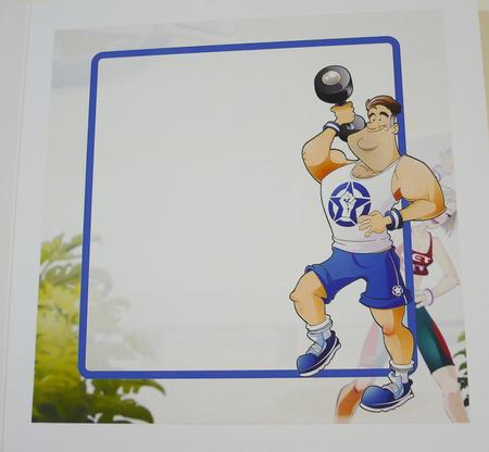 Get Fit Dude (blue) 8x8 Insert by Margaret Skinner