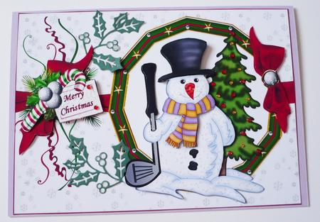 Christmas Golf Snowman by Margaret Skinner