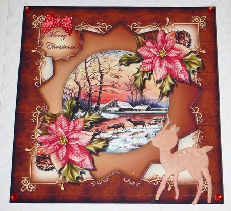 Vintage Christmas Winter Scene Topper by Margaret Skinner