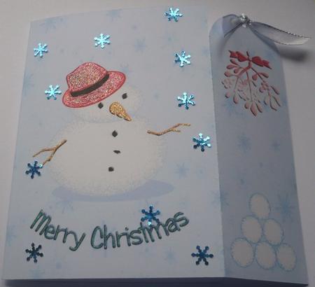 Quick Bookmark Card Snowman by Margaret Skinner