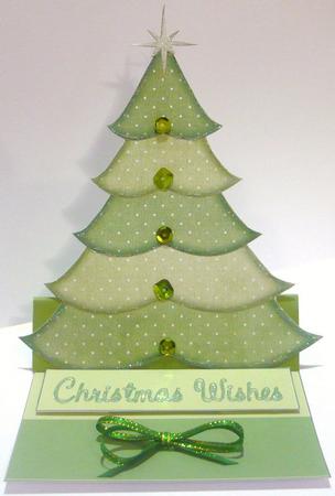 Christmas Tree Shaped Easel Card by Margaret Skinner