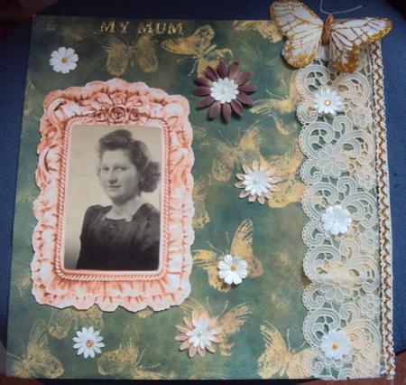 Frilly Frames in Green /orange by Margaret Swaby