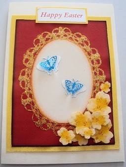Swirly Oval Frame with Flowers Various Occasions Blnk Card 7 by Margaret Swaby
