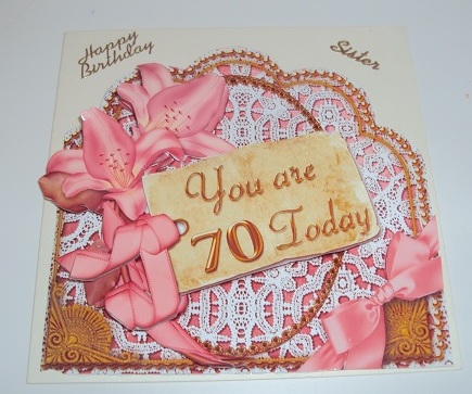 Pink Lily 70 Today Scallop Lace Step by Step Decoupage Sheet by Margaret Swaby
