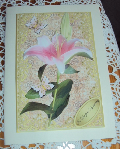 Lily & Two Butterflies Easter/ Sympathy Topper 1 by Margaret Swaby