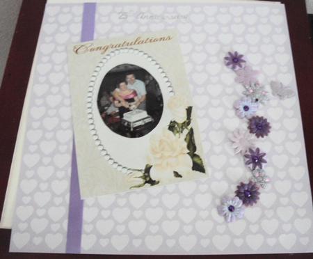 A4 Beige Swirls, Pearls and Ivory Roses Card Front 2 by Margaret Swaby