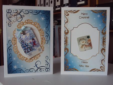 Blank Christmas Card Bases with Swirls & Snowflakes 7 by Margaret Swaby