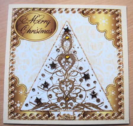 Christmas Tree on Swirly Background Large Topper 8 by Margaret Swaby