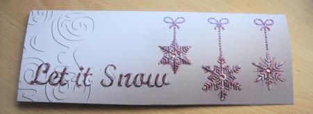 Large Dl Xmas Snowflakes Quick Cut and Fold Card by Margaret Swaby
