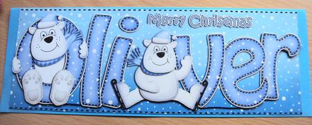 Xmas Large Dl Oliver Quick Card N 3D Decoupage by Margaret Swaby