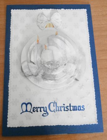 A5 Card Front with Pyramid Bauble by Margaret Swaby