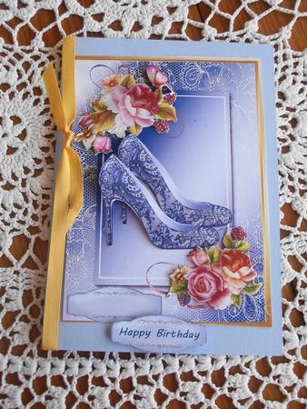 Lovely English Roses with Lace Shoes  by Margaret Swaby