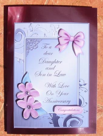 Metallic Anniversary Daughter Greeting 3D Decoupage by Margaret Swaby