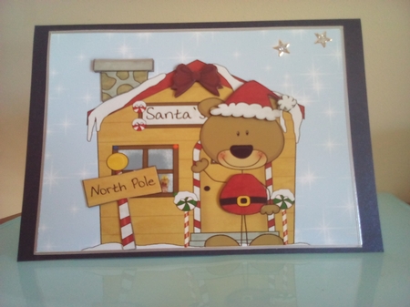 Christmas Teddy Outside a Grotto by Margaret Swann