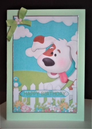 Bumble Berry Cottage Dog Birthday Card by Margaret Swann