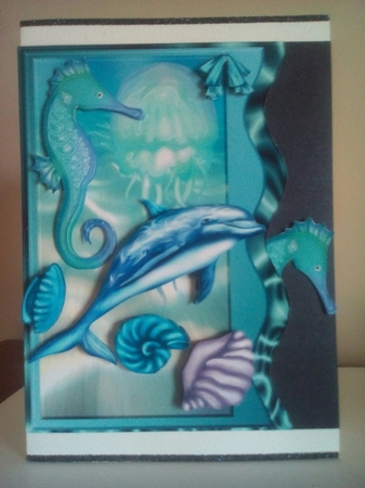 Wave Card Aquatic 2 by Margaret Swann