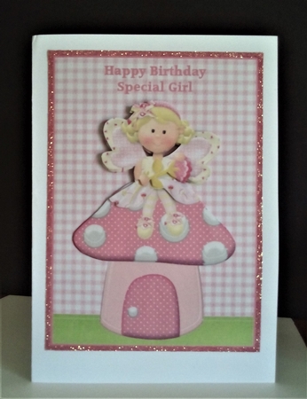 Fairy & Toadstool Gingham Topper & Decoupage - Special Girl by Margaret Swann