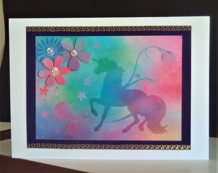 Pastel Rainbow Unicorn Shaped Decoupage Card Mini Kit by Margaret Swann