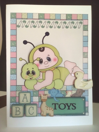Cute as a Bug Baby Card Front 4 by Margaret Swann