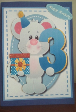 Happy 3rd Birthday Mouse by Margaret Swann