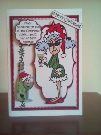 Stella is full of Christmas spirit quick card by Margaret Swann