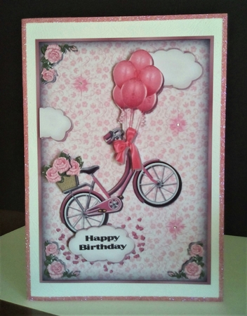 Bicycle with Baloons Birthday for ladies SBS by Margaret Swann