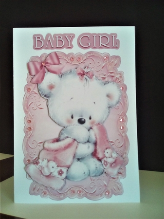 I love my pink fluffy comfort blanket with cute white teddy by Margaret Swann