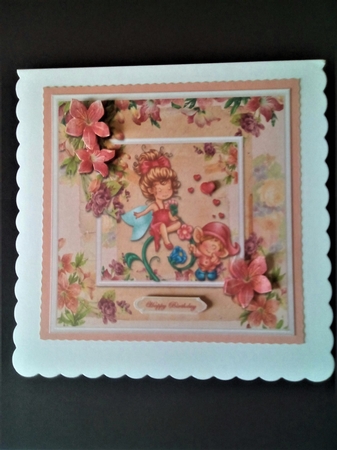 Enchanted Love Floral Square Card Front by Margaret Swann