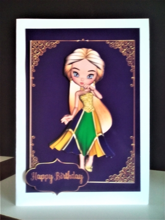 Pretty Fantasy Mardi Gras Girl - Birthday & Friendship Mini Card Kit  by Margaret Swann