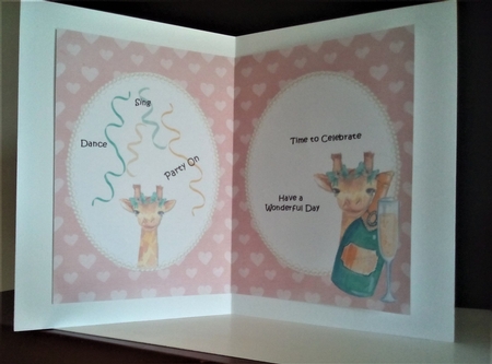 Giraffe Celebration insert by Margaret Swann