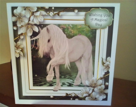 The Spring Unicorn 8x8 by Margaret Swann