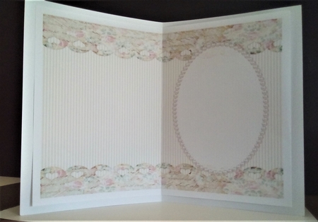 Pink And Cream Shabby Chic Insert, With Pearls by Margaret Swann