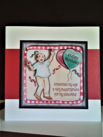 Funny drinking card for Grandad, Dad birthday , Fathers Day, uncle card topper for 6 x 6 cardstock by Margaret Swann