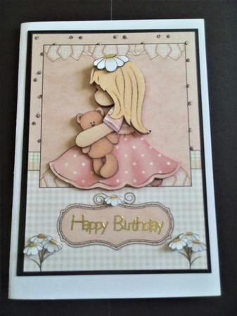 Me & My Teddy Bear Card Front & Decoupage by Margaret Swann