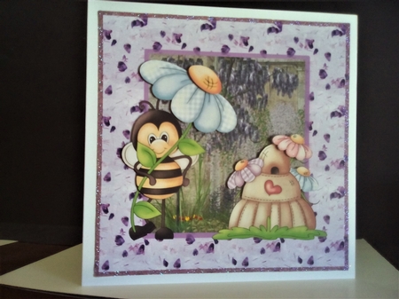 Dont worry Bee happy card front by Margaret Swann