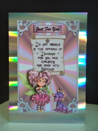 Dragon Pet - A4 card making sheet with decoupage by Margaret Swann