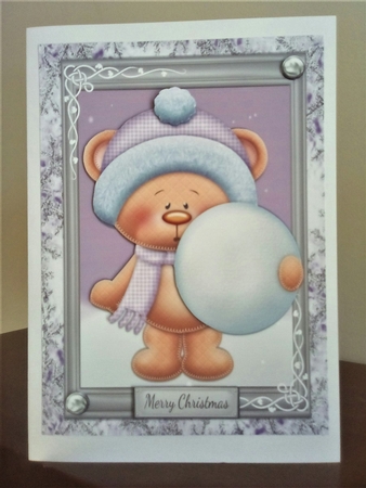 Gorgeous Bear With Giant Snowball by Margaret Swann