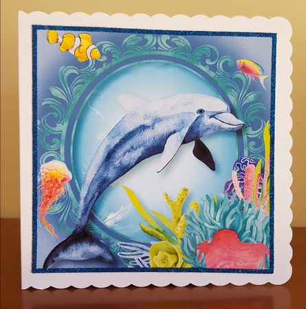 Playful Dolphin - Watercolour Wonder 8x8 by Margaret Swann