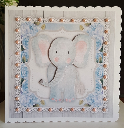 Beautiful Water Color Elephant 8x8 by Margaret Swann