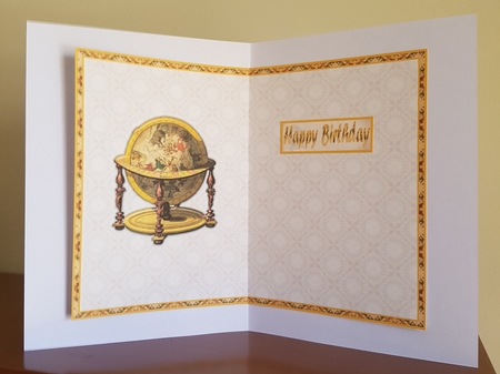 JJ VINTAGE SKY GLOBE 7X5 FATHERS DAY BIRTHDAY AND MORE PORTRAIT INSERT by Margaret Swann