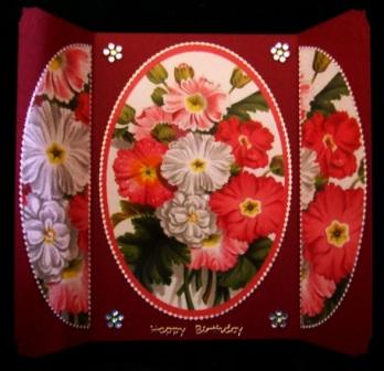 Painted Carnations Round Gatefold Card & Topper by Margaret Tobin