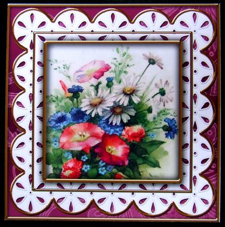 Pink Wildflowers Anglaise Midi Card and Envelope by Margaret Tobin