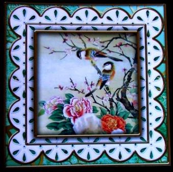 Oriental Birds Anglaise Midi Card and Envelope by Margaret Tobin