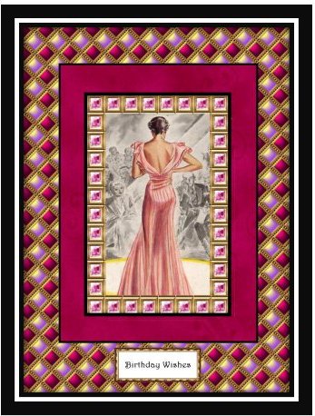 Jewelled Quilt in Red and Purple Backing Paper by Margaret Tobin