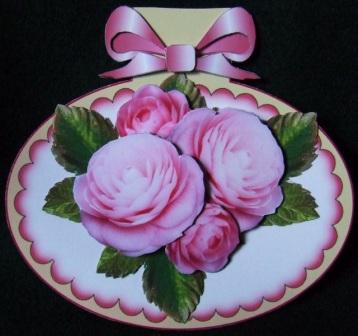 Pink Camellias - Rocker Card by Margaret Tobin