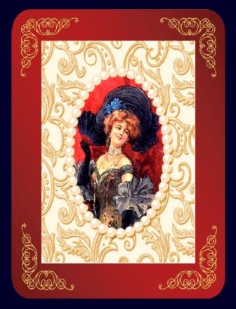 Satin Peach A5 Card with Pearl Frame by Margaret Tobin