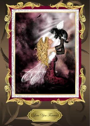 Thinking of You Dark Metallic Background 5 by Margaret Tobin