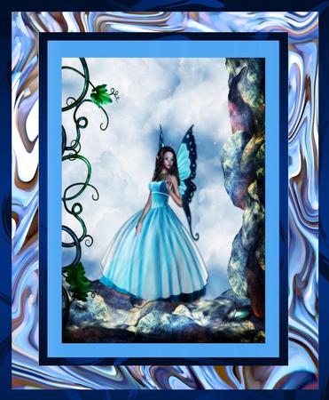 Stickz Blue Background by Margaret Tobin