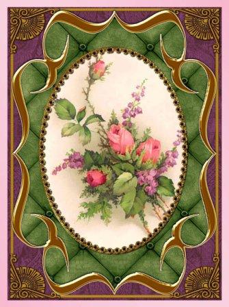 Rose Bouquet Fancy Bracket A4 Picture Sheet by Margaret Tobin
